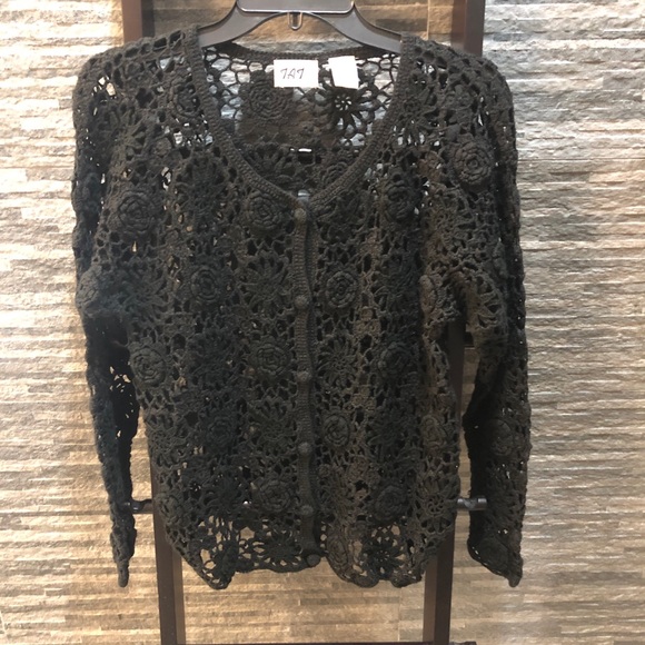 Women’s Knitted Lace Design Sweater - Picture 2 of 9